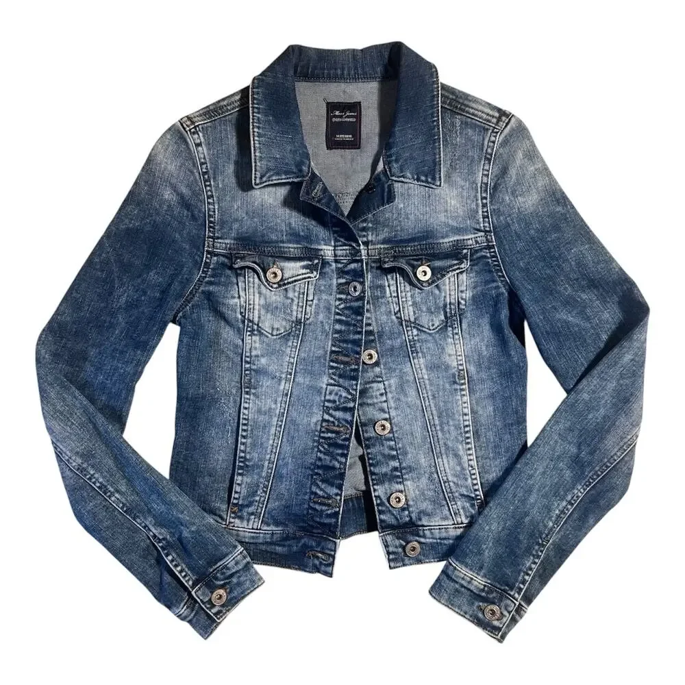 Mavi Jeans Samantha Denim Jean Jacket Women's Size XS Crop Medium-Wash EUC